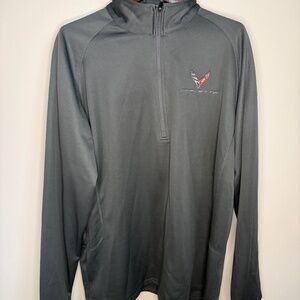 Eddie Bauer Fleece Corvette logo Quarter Zip Men's Shirt